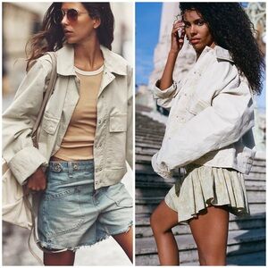 𝓯𝓹 Free People ~ We The Free Suzy Linen Jacket in Spring Linen